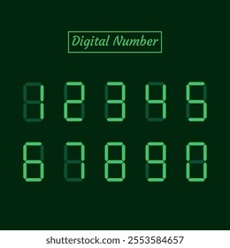 Digital number on dark background illustration