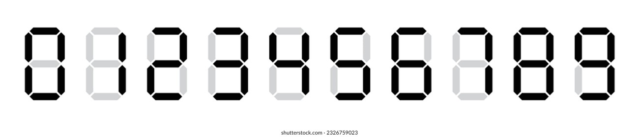 Digital number set icon, vector illustration