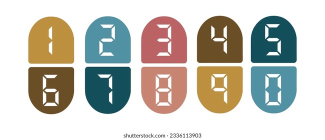 Digital number set icon, vector illustration