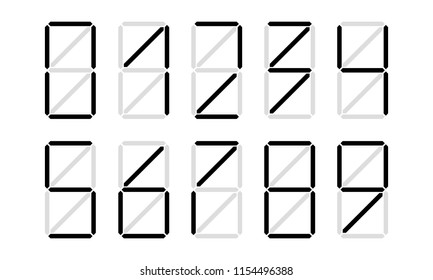 digital number set, vector illustration