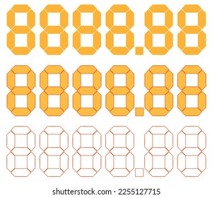 Digital number template. vector illustration