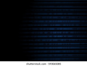 Digital number,code,binary on dark blue background vector illustration