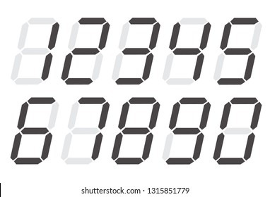 Digital numbers 0 - 9 on white background. flat style. digital numbers icon for your web site design, logo, app, UI. digital numbers symbol. 