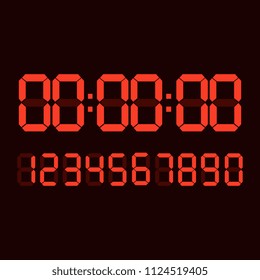 Digital numbers background. Digital numbers score board. Vector illustration 