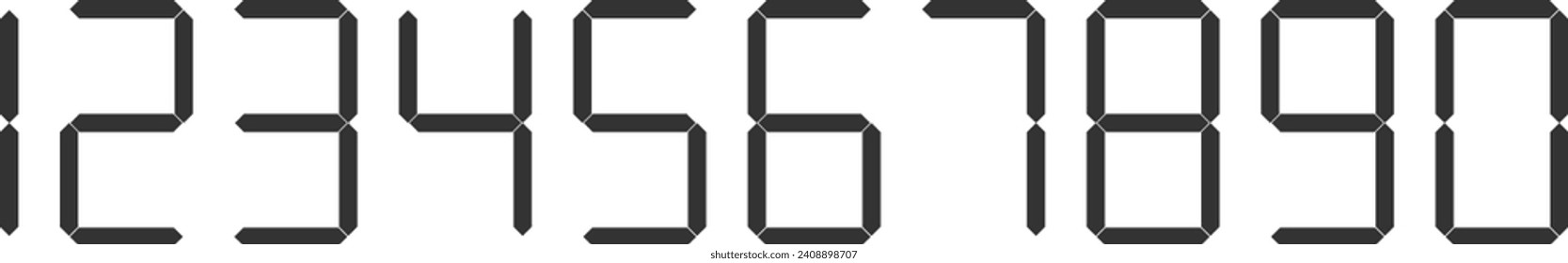 Digital numbers calculator or electronic clock. Number electronic