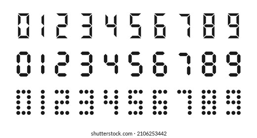 Números digitales. Números de la calculadora. Fuente digital. Tipo diferente de dígitos