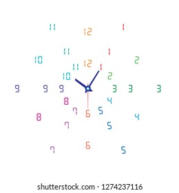 digital numbers clock concept illustration vector