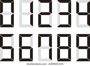 Digital numbers with drop shadow
