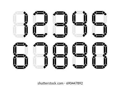 Digital numbers isolated vector