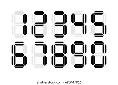 Digital numbers isolated vector