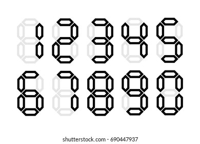 Digital numbers isolated vector