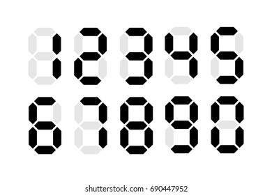 Digital numbers isolated vector