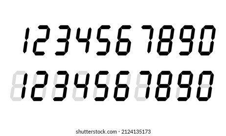 Digital numbers italic digit vector illustration.