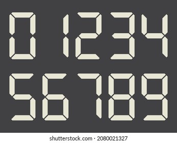 Digital numbers on a black background.  Seven-segment display.