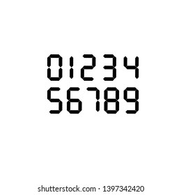 Digital numbers on a white background