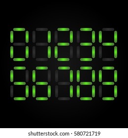 Digital numbers rounded with light