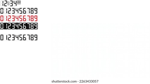 Digital numbers style
For creating watch faces and some kind of design work.