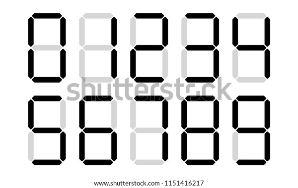 Digital Numbers Vector Set Display Electronic Stock Vector Royalty Free 1151416217