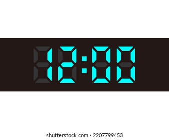 Digital numerals. Vector illustration of a clock face.