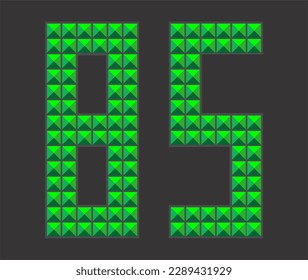 Digital Numerical Fonts green letter design
