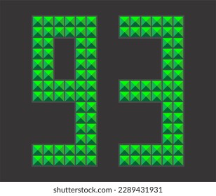 Digital Numerical Fonts green letter design