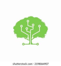 Digital Oak tree vector design