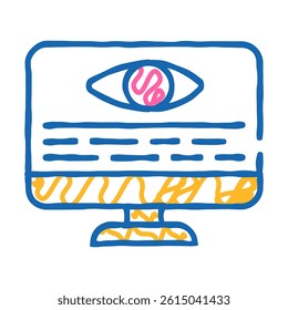 digital observation doodle icon sketch vector. digital observation sign. isolated symbol illustration