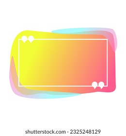 Dibujo de arte abstracto de una línea digital Plantillas en blanco de burbuja de voz de comillas. Modern Minimal diseño de la onda en la nube tipografía de texto con letras de una línea, plantilla de cita. burbuja de discurso de comillas simples
