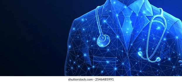 Digital online AI doctor. Healthcare system, hospital medicine tech, virtual doctor, medical assistant, innovation medicine, artificial intelligence, healthcare concept.