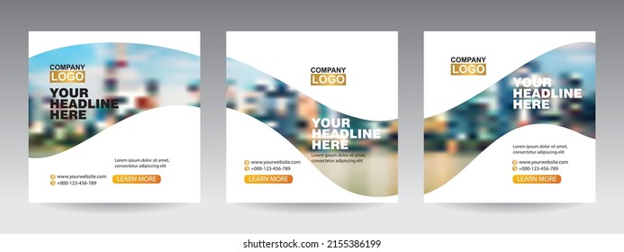 Digital online business marketing Social media post, banner design. Micro blog carousel slides template editable vector illustration.