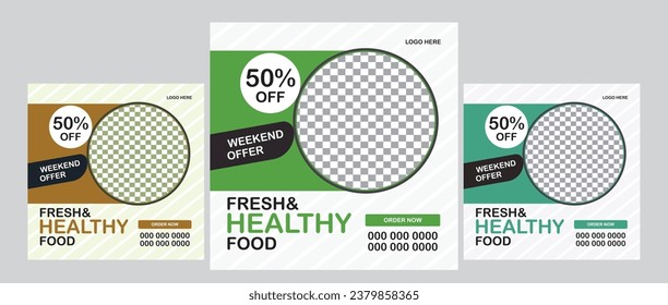 Digital online business marketing social media post, banner, abstract background design template collection editable vector illustration.