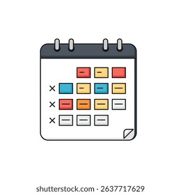 Digital Online Calendar Scheduled Meetings White Background Business Time Management Tool