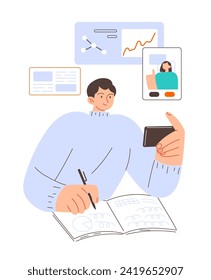 Digital online education application student learning studying