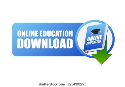 Digital Online Education book. Distant education, e-books. Online reading or courses.