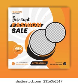 Digital online fashion business marketing social media posts, banners, ads, background design template editable vector illustration.