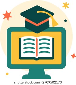 Conceito de aprendizado digital on-line na ilustração de estilo retrô