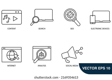 digital online marketing icons  symbol vector elements for infographic web