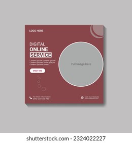 Digital online service social media post template design