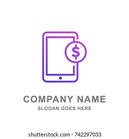 Digital Online Shop Mobile App Logo Vector Icon 