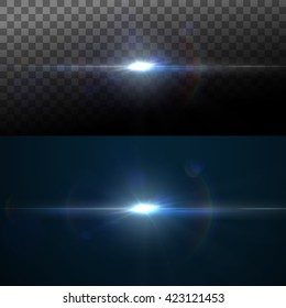 Digital optical lens flare effect. Vector illustration of lens flare light effect. VFX element for design