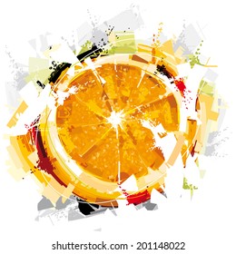 Digital Orange Fruit