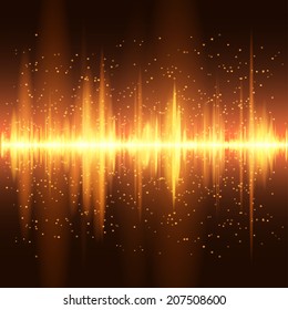 Digital orange light Equalizer background. Vector illustration