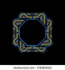 Digital ornament of background illustration. Modern and robotic effect.