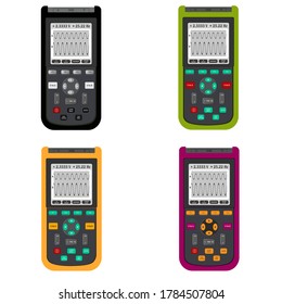 osciloscopio digital, alcanímetro industrial. Ilustración del vector aislada en fondo blanco