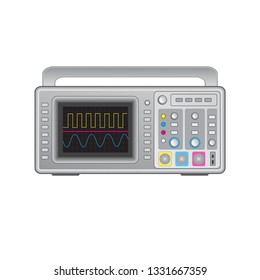 Digital Oscilloscope  isolated on a white background  . Vector. icon