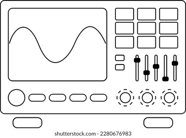 digital oscilloscope outline icon vector