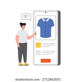 Digital Outfit Selection Vector Flat Illustration EPS 10 File