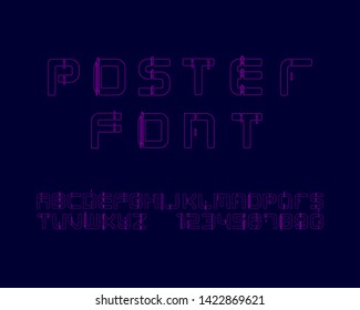 Digital outline font set in glitch effect