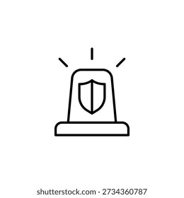 Digital Outline Icon Representing Security Alarm And Protection Beacon Light