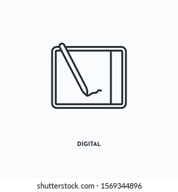 Digital outline icon. Simple linear element illustration. Isolated line Digital icon on white background. Thin stroke sign can be used for web, mobile and UI.